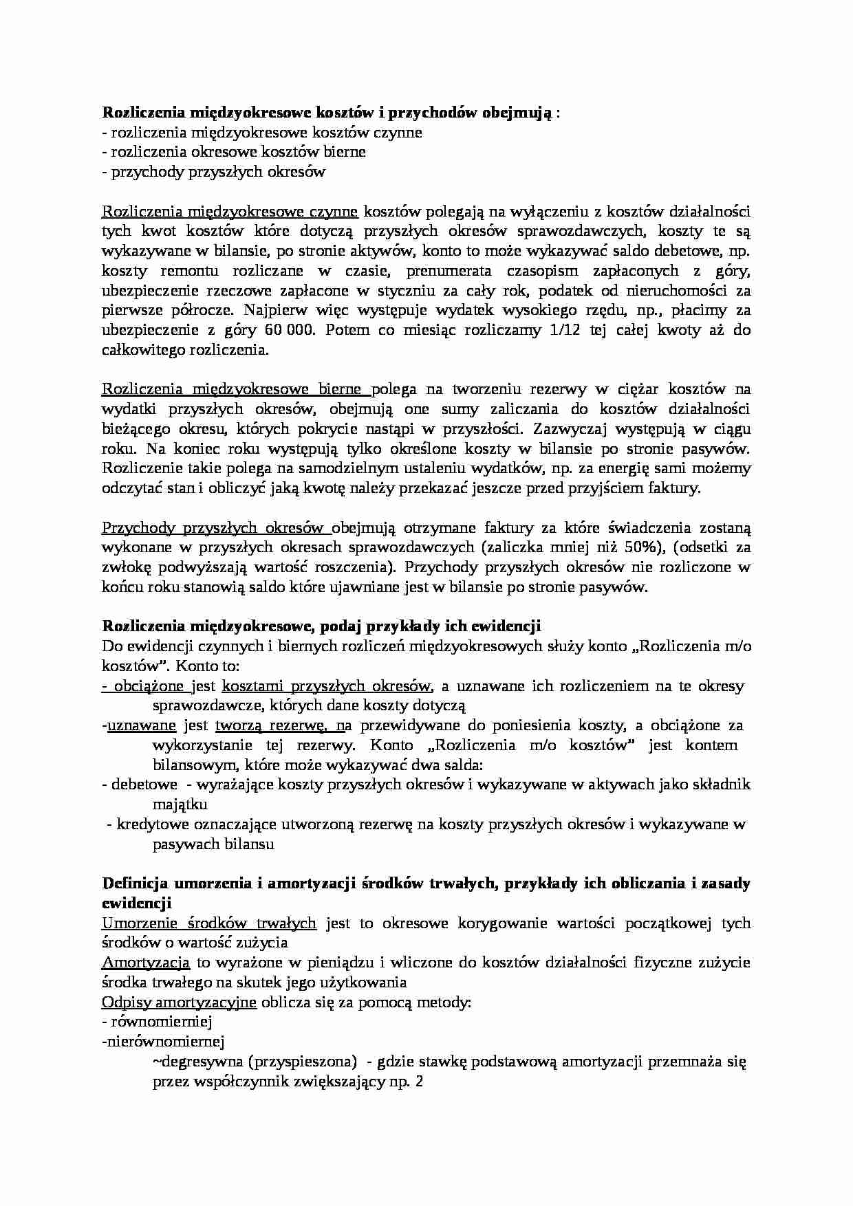 Rozliczenia międzyokresowe - wykład - strona 1