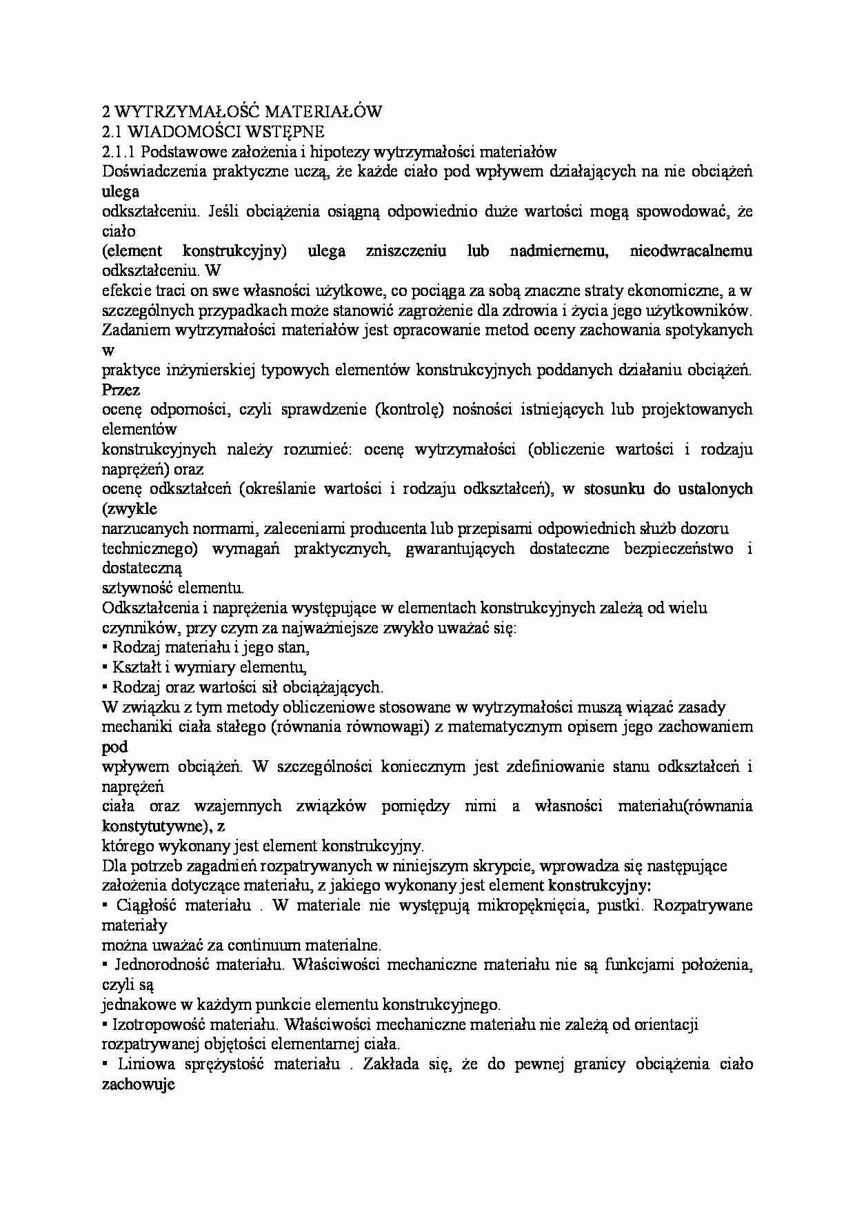 Wytrzymałość konstrukcji - wykład - strona 1
