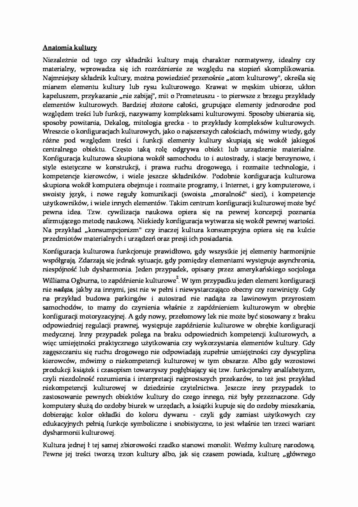 Anatomia kultury - wykład - strona 1