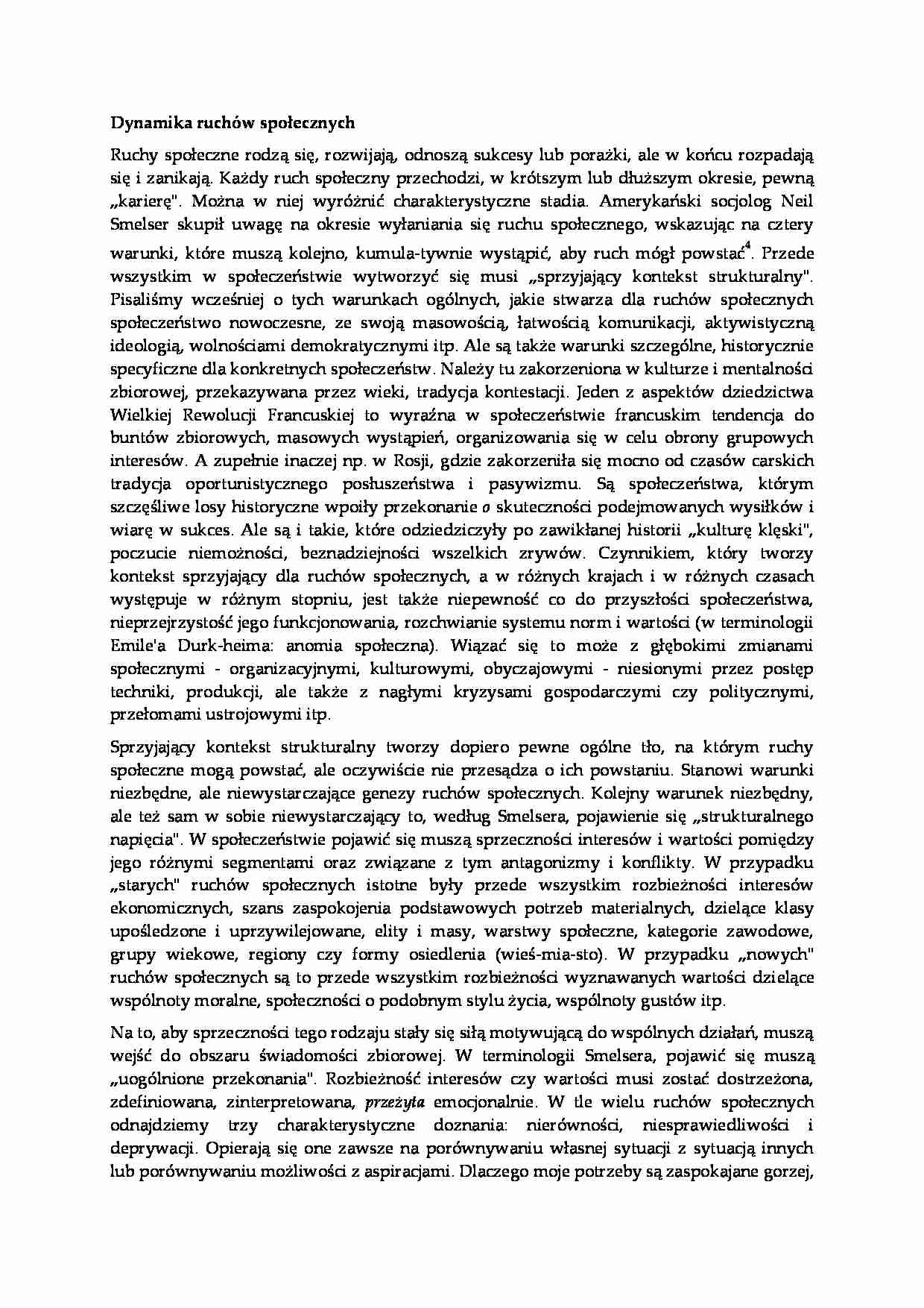 Dynamika ruchów społecznych - strona 1