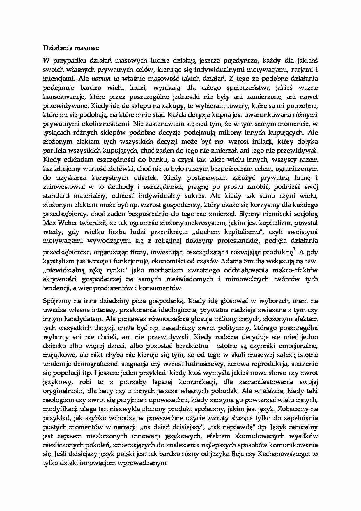 Działania masowe - wykład - strona 1