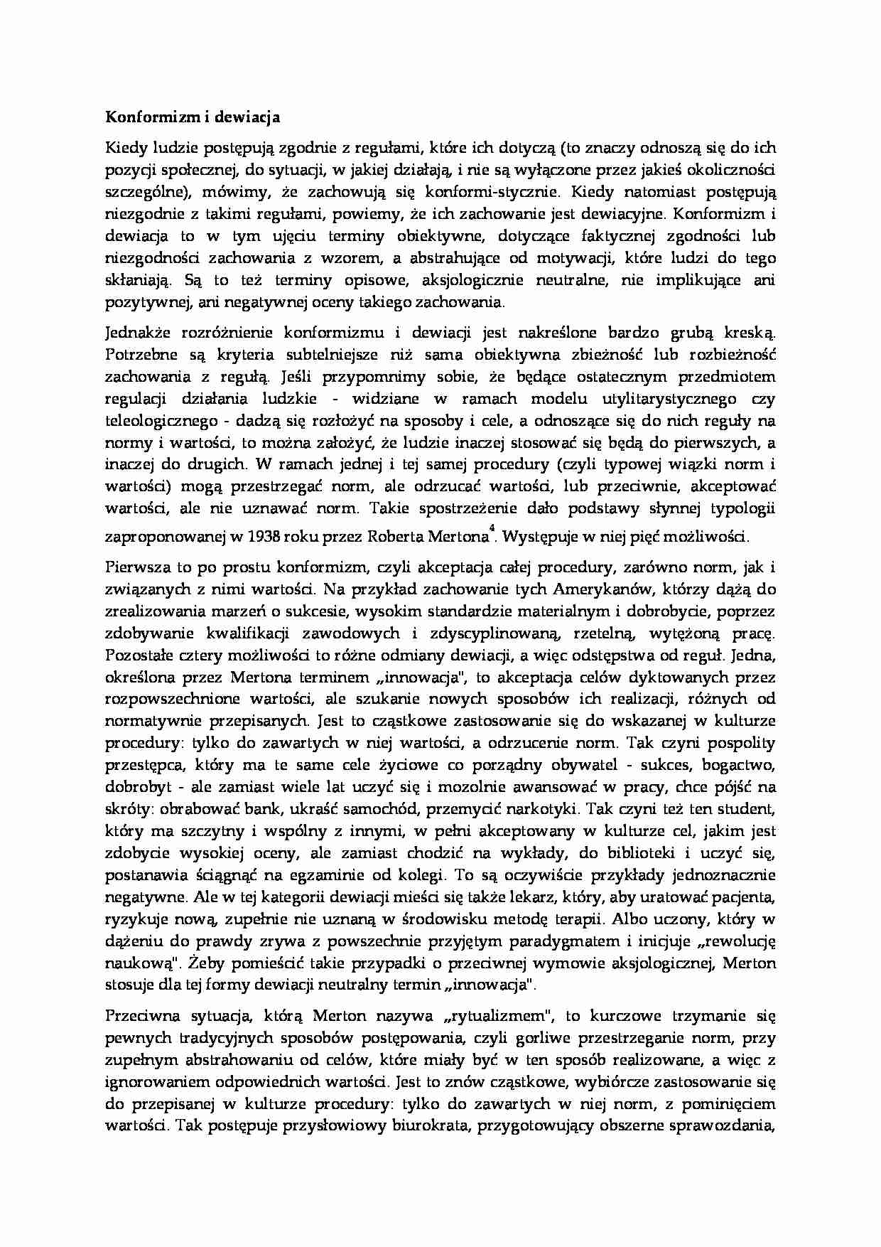 Konformizm i dewiacja - strona 1