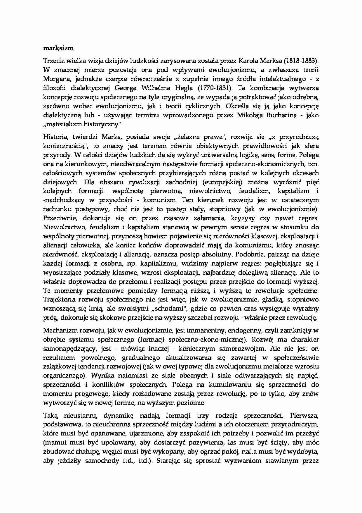 Wykład z socjologii - marksizm - strona 1