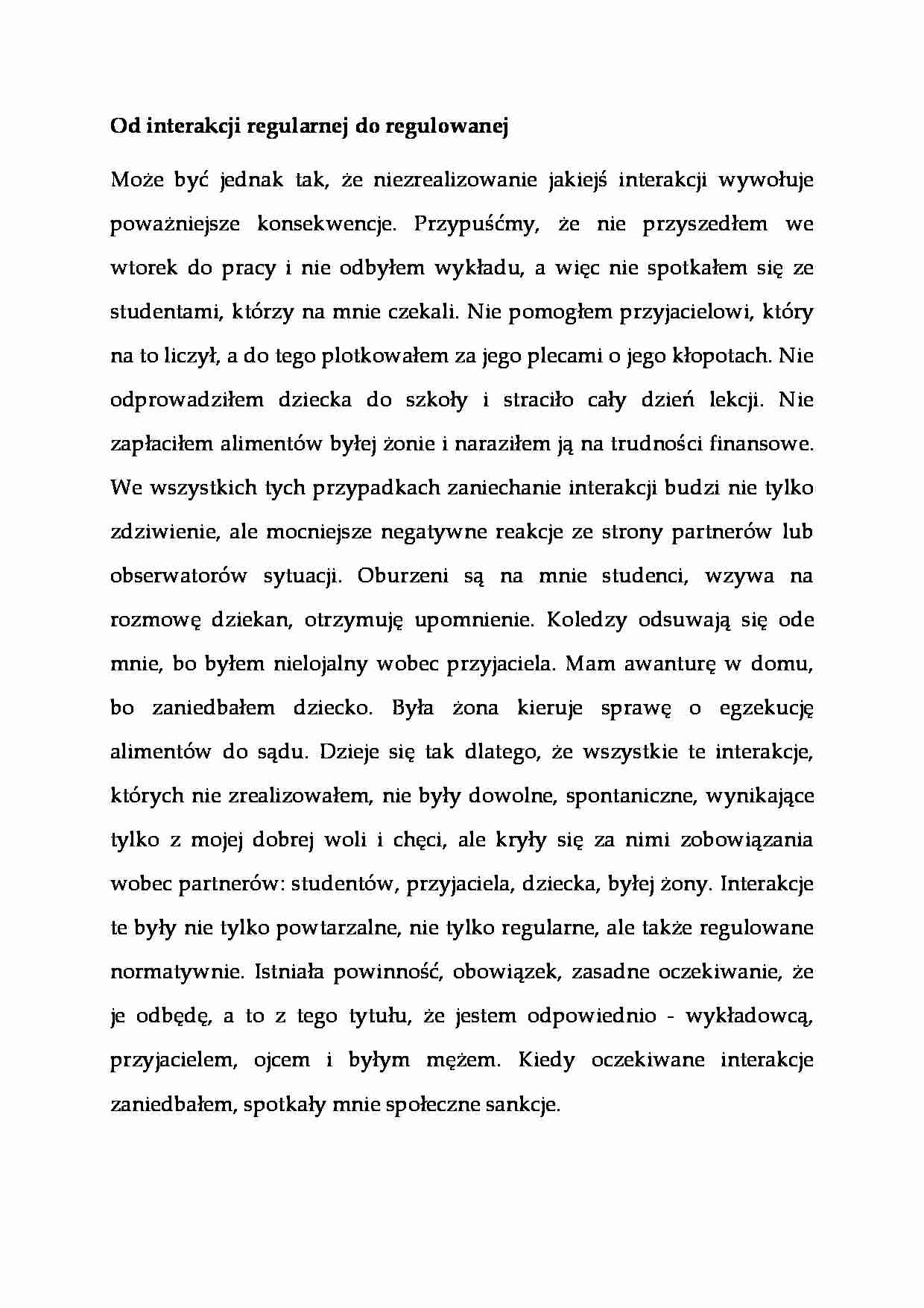 Od interakcji regularnej do regulowanej - strona 1