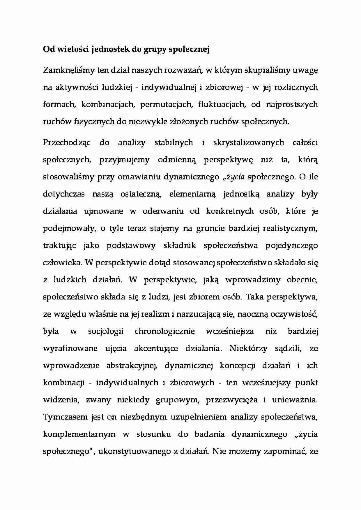Od wielości jednostek do grupy społecznej - strona 1