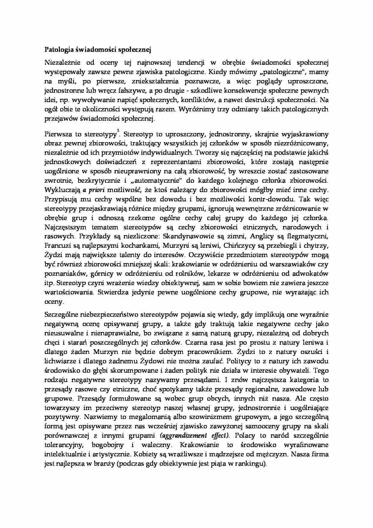 Patologia świadomości społecznej - strona 1
