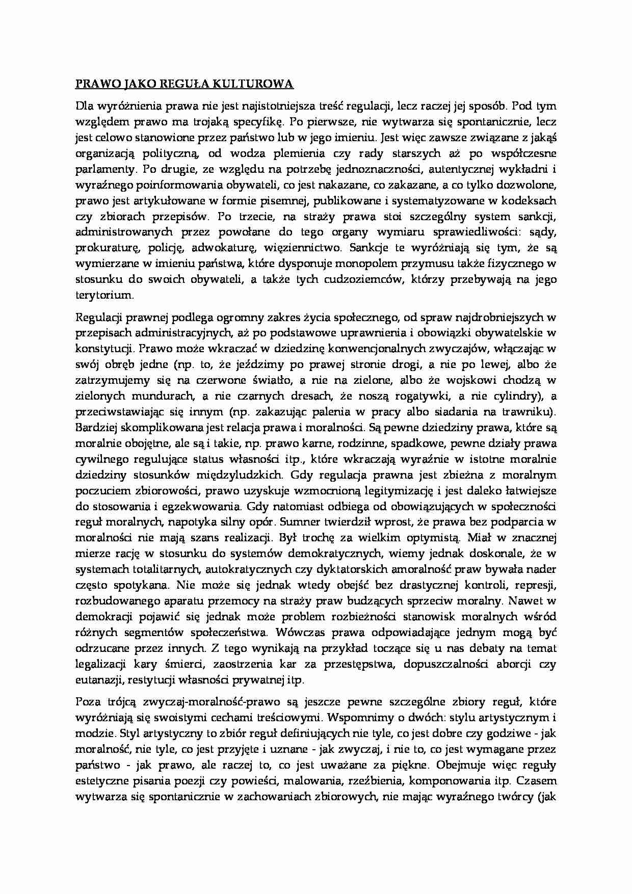 Prawo jako reguła kulturowa - strona 1