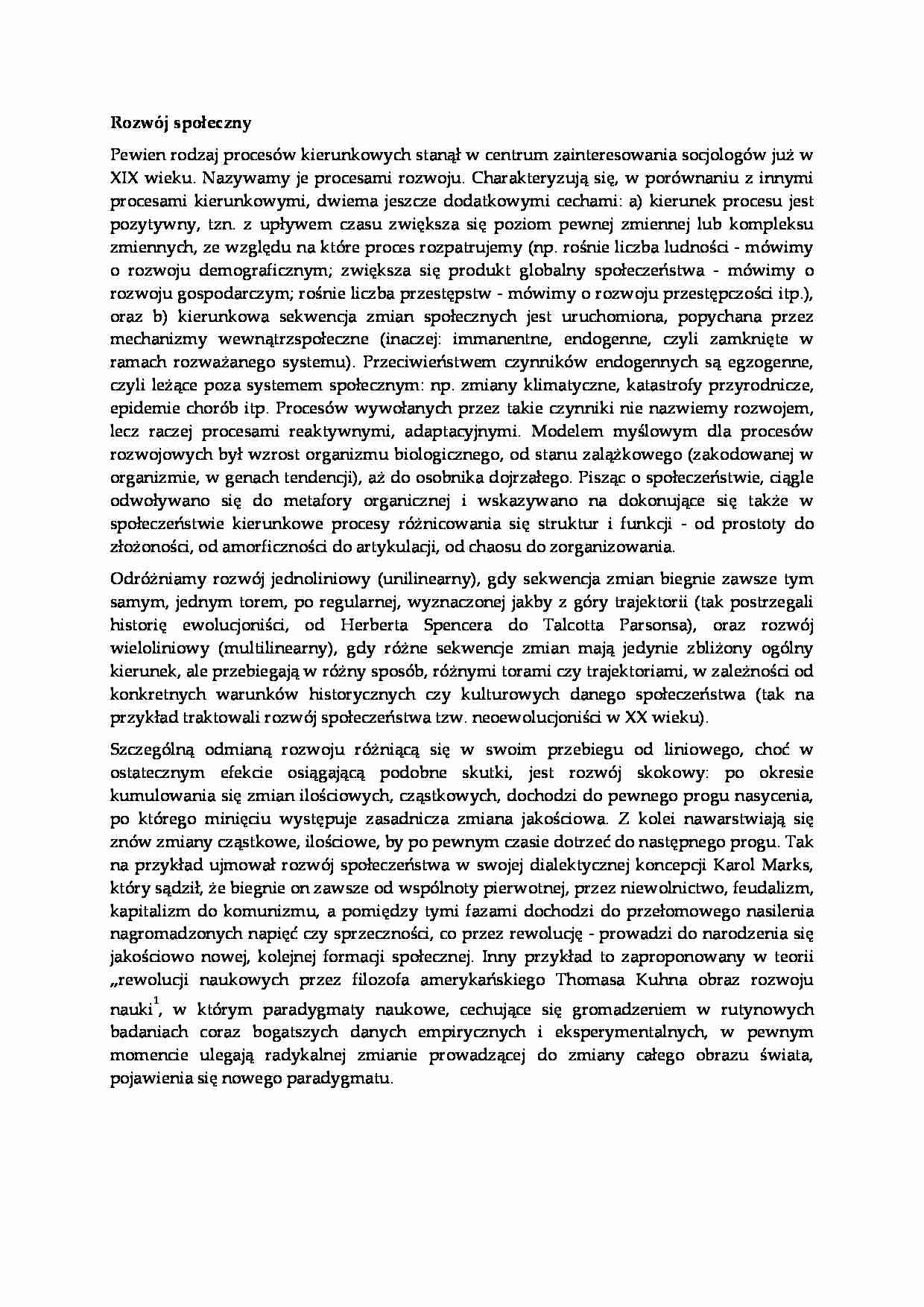 Rozwój społeczny - wykład - strona 1