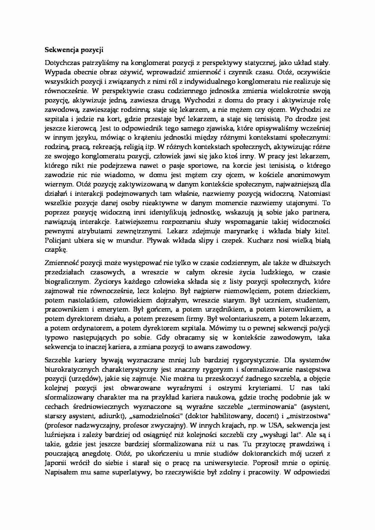 Sekwencja pozycji - wykład - strona 1