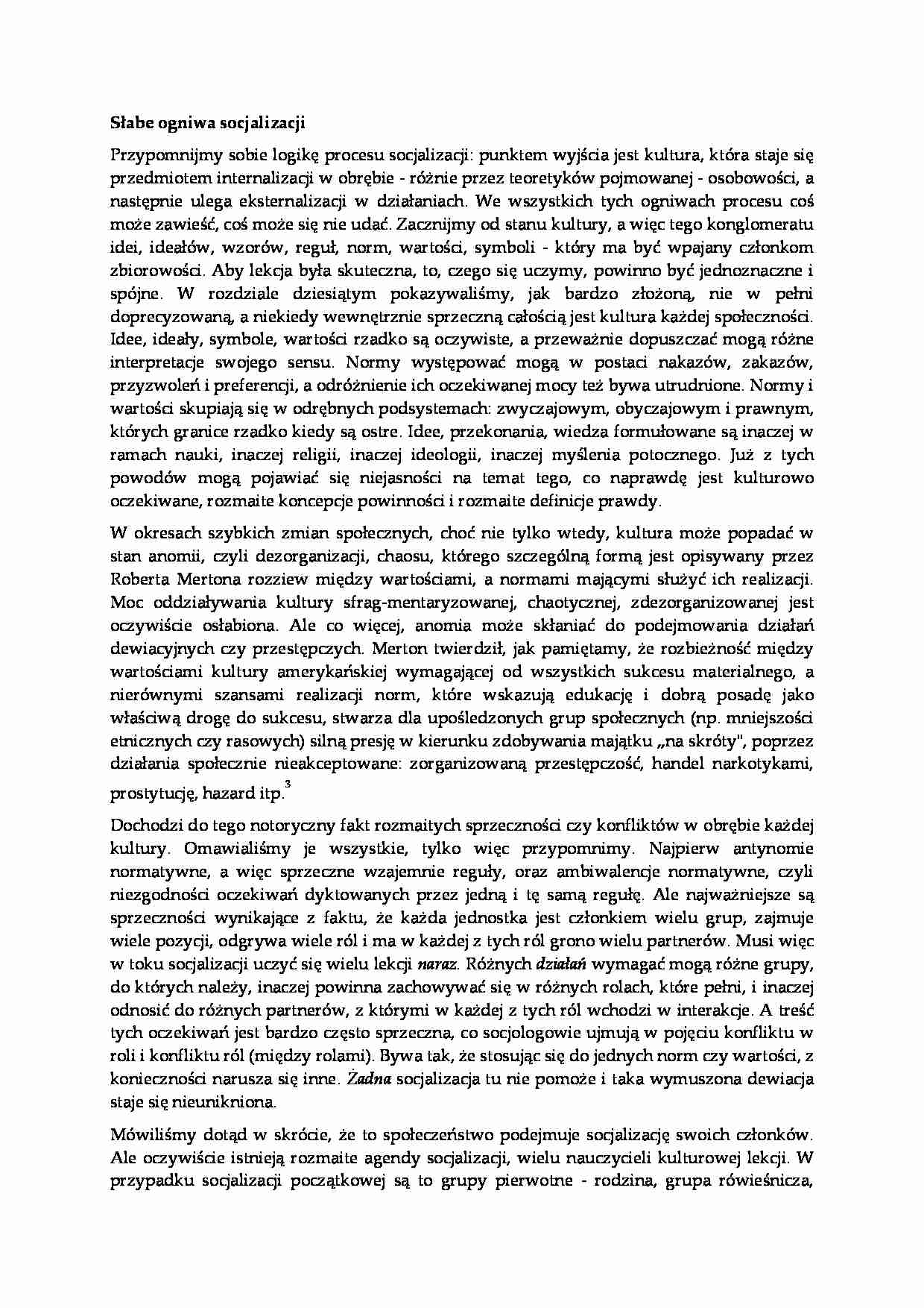 Słabe ogniwa socjalizacji - strona 1