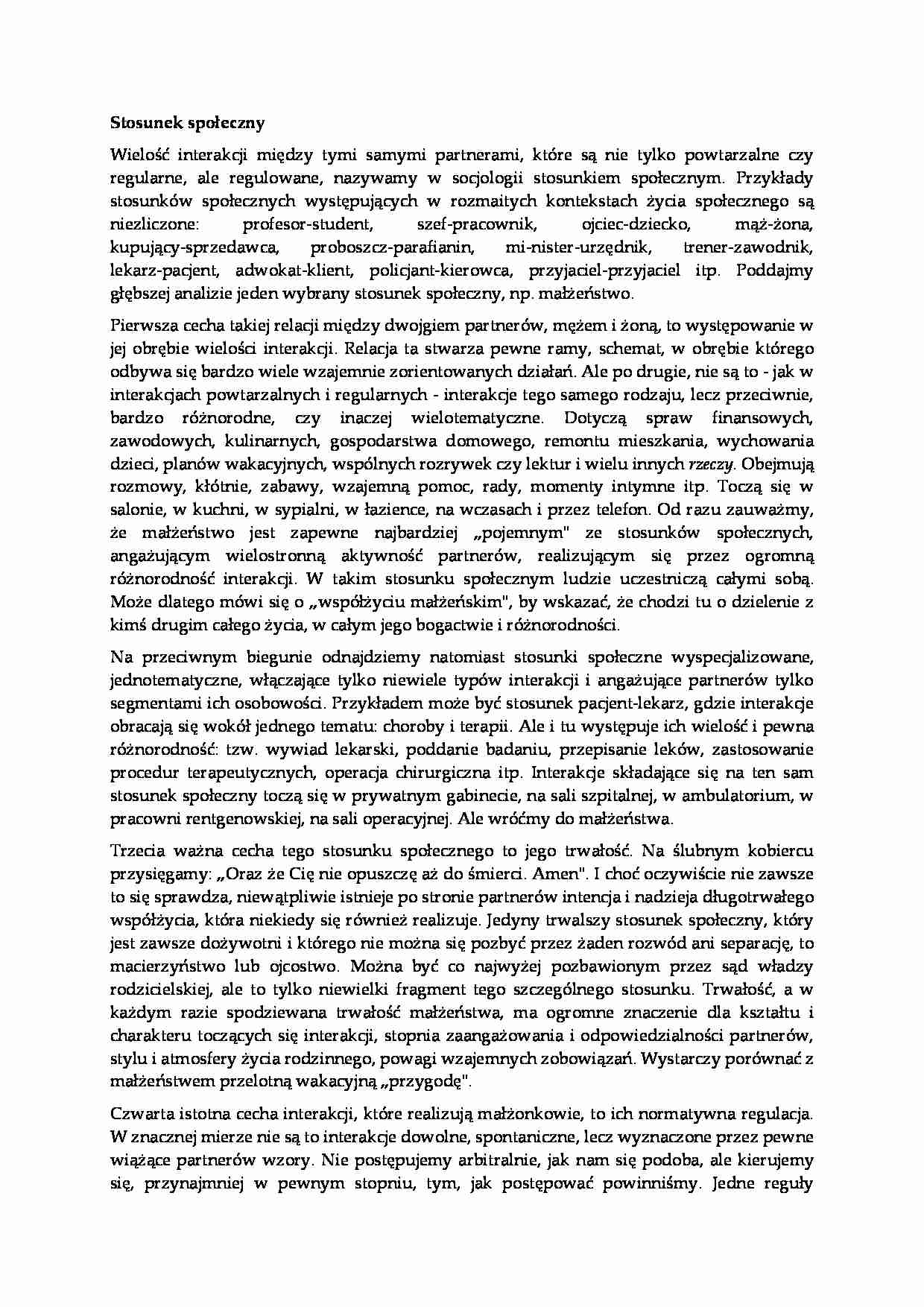 Stosunek społeczny - wykład - strona 1
