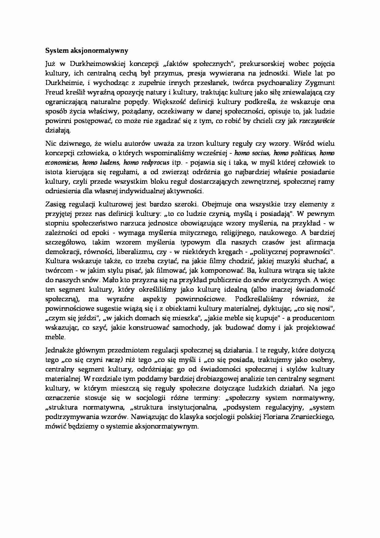 System aksjonormatywny - wykład - strona 1