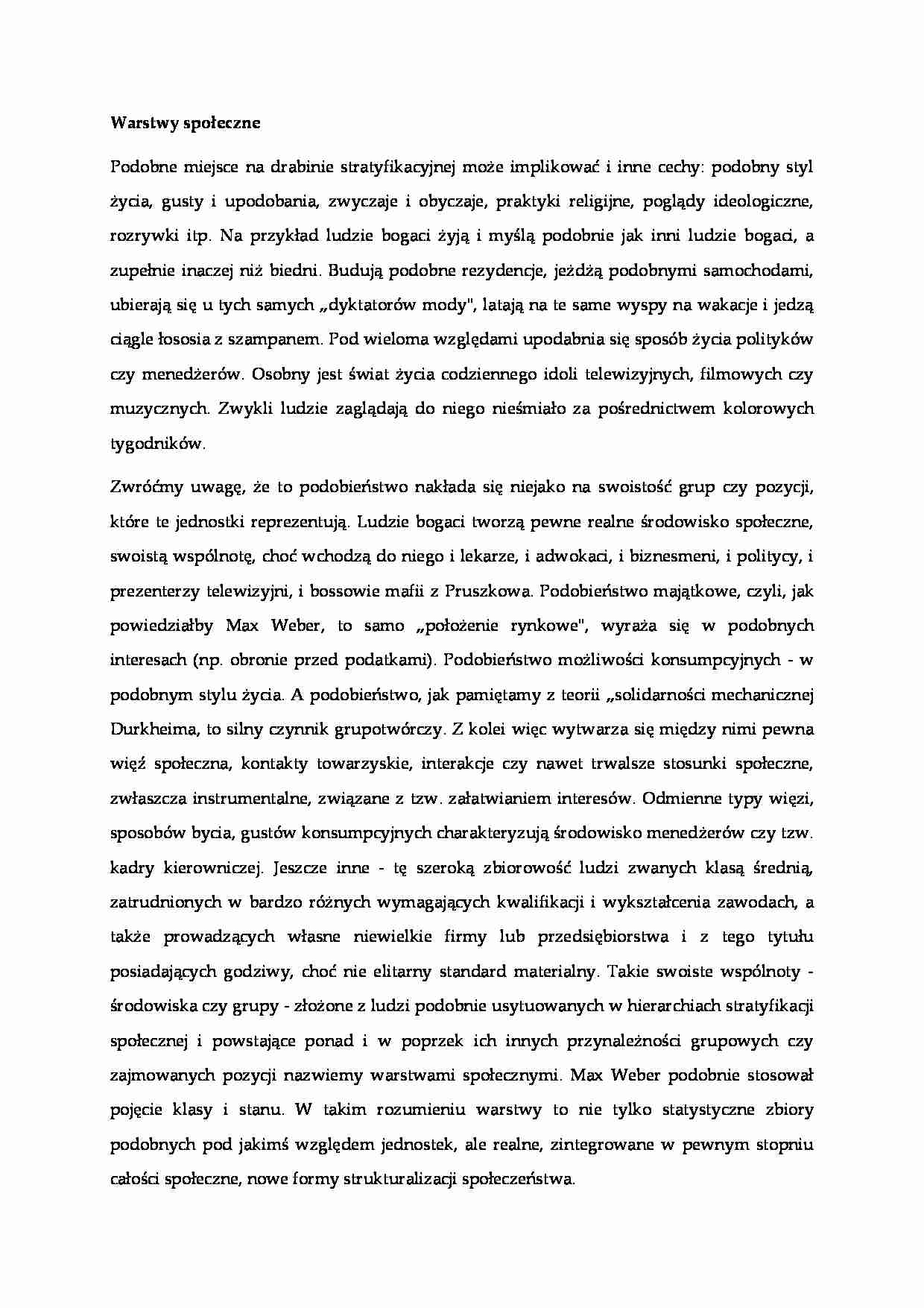 Warstwy społeczne - wykład - strona 1