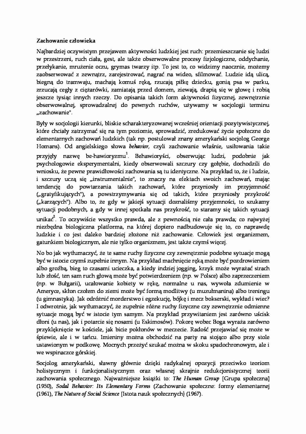Zachowanie ludzkie - wykład - strona 1