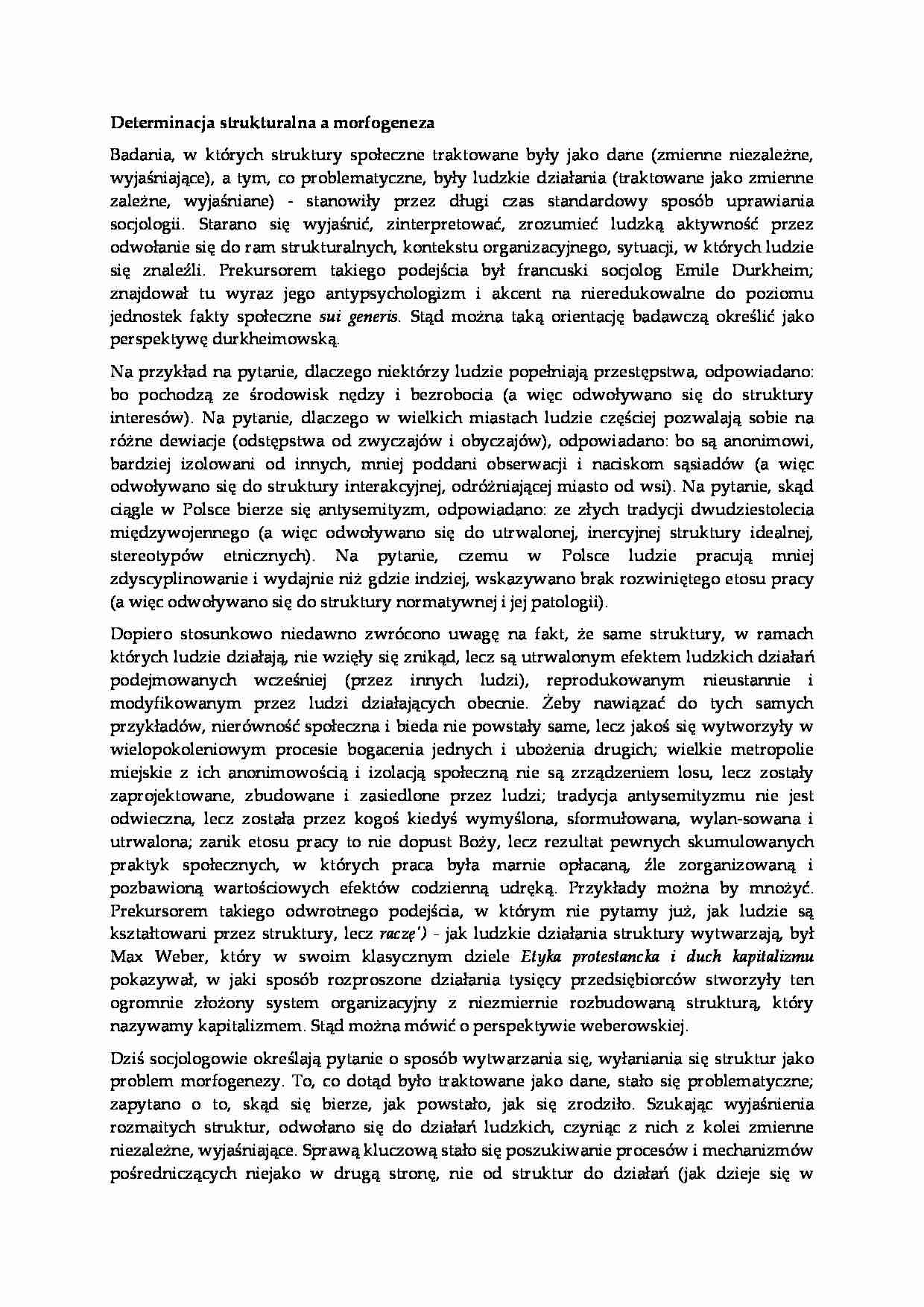 Determinacja strukturalna a morfogeneza - strona 1