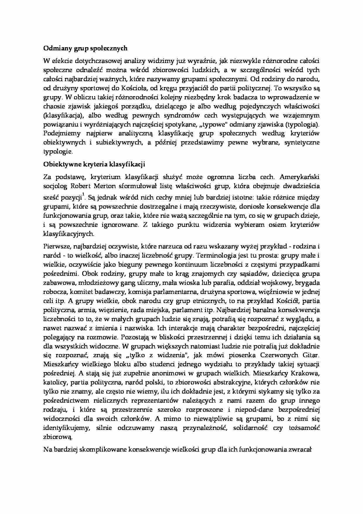 Odmiany grup społecznych - strona 1