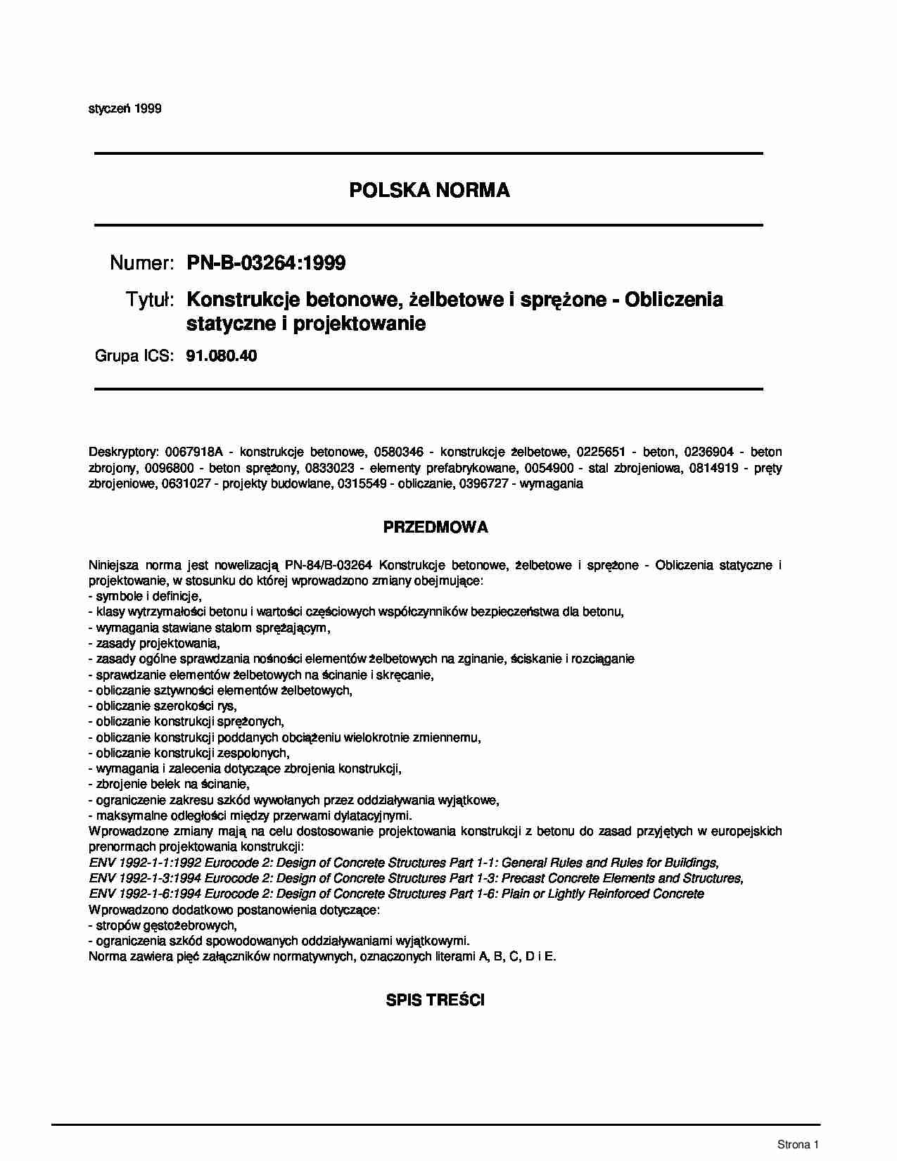 Konstrukcje betonowe - obliczenia statystyczne  - strona 1