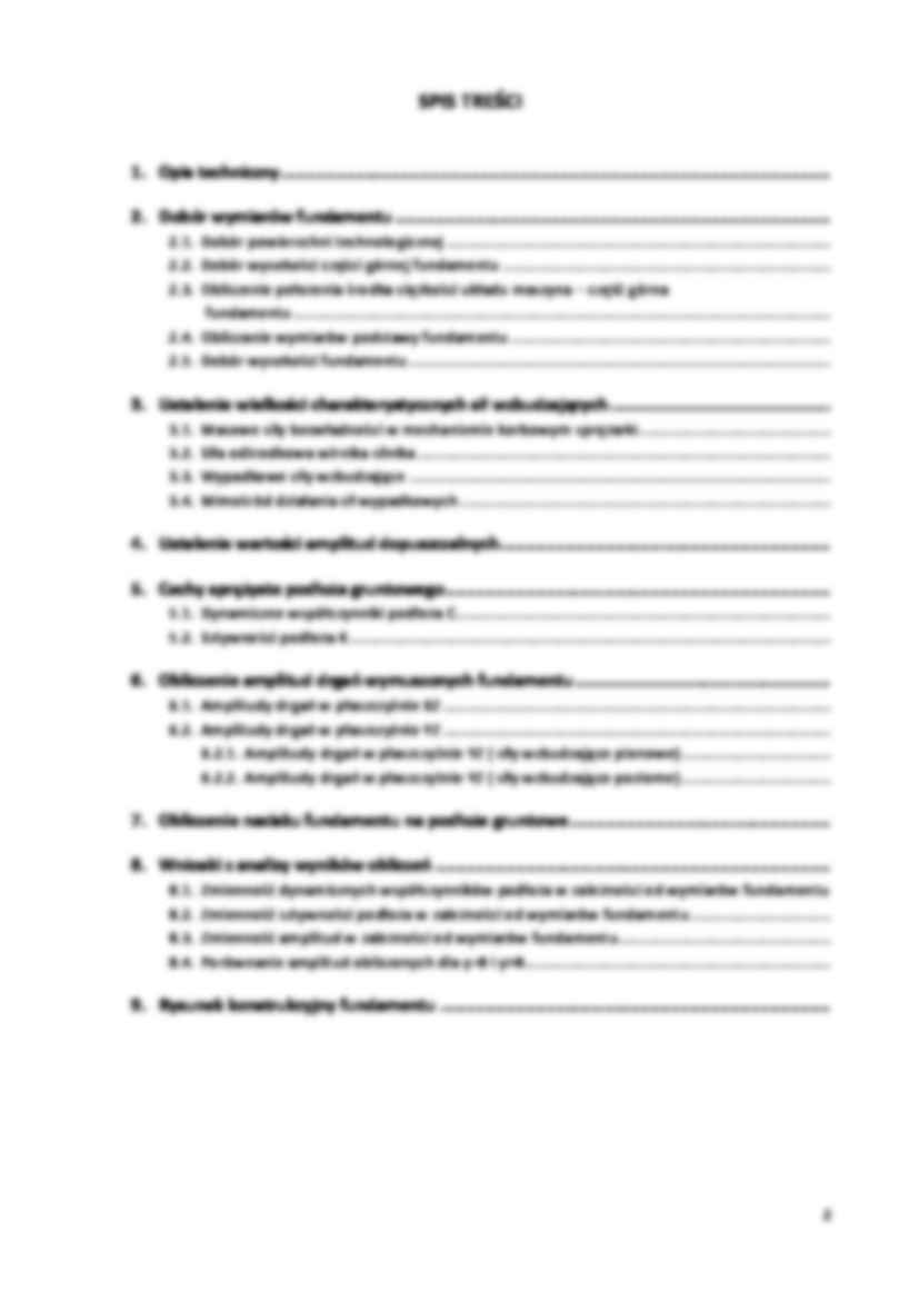 Projekt fundamentu blokowego pod maszynę - opracowanie  - strona 2