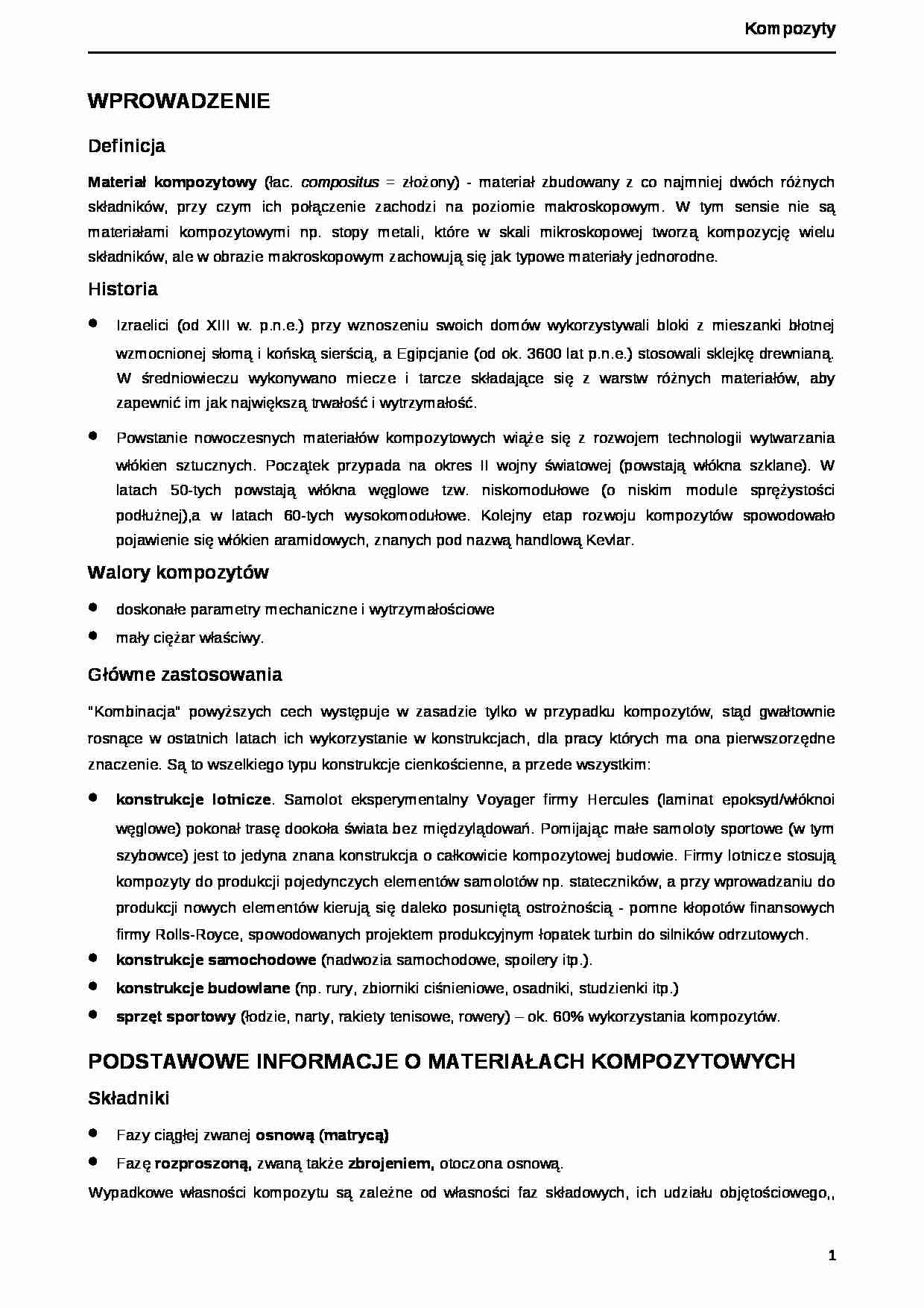 Materiał kompozytowy - wprowadzenie - strona 1