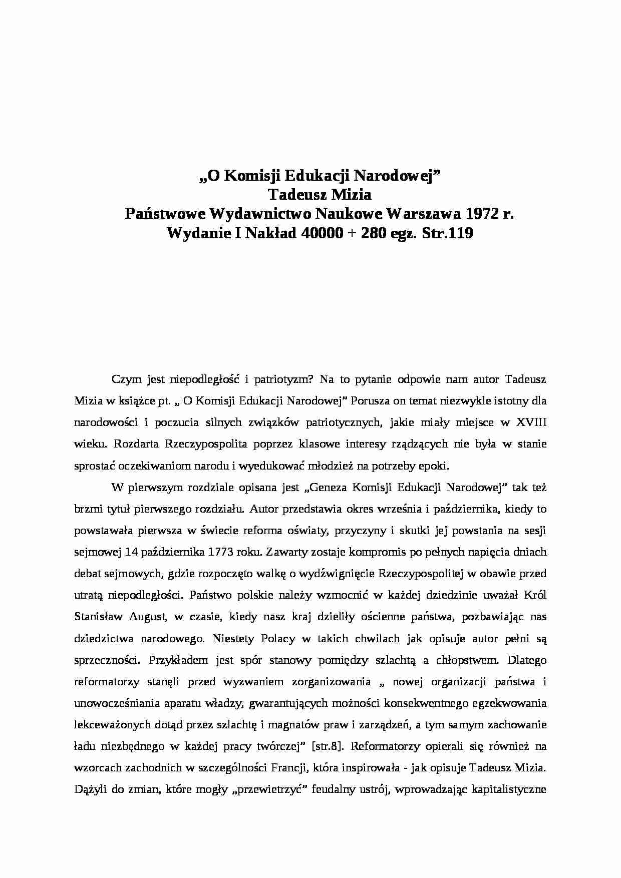 O Komisji Edukacji Narodowej- pedagogika - strona 1