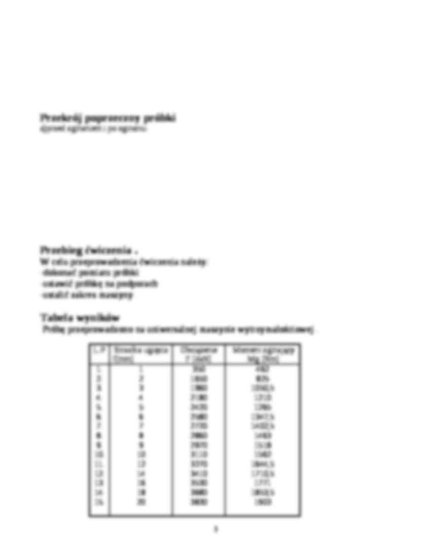 Wyznaczanie nośności granicznej belki zginanej - sprawozdanie - strona 3