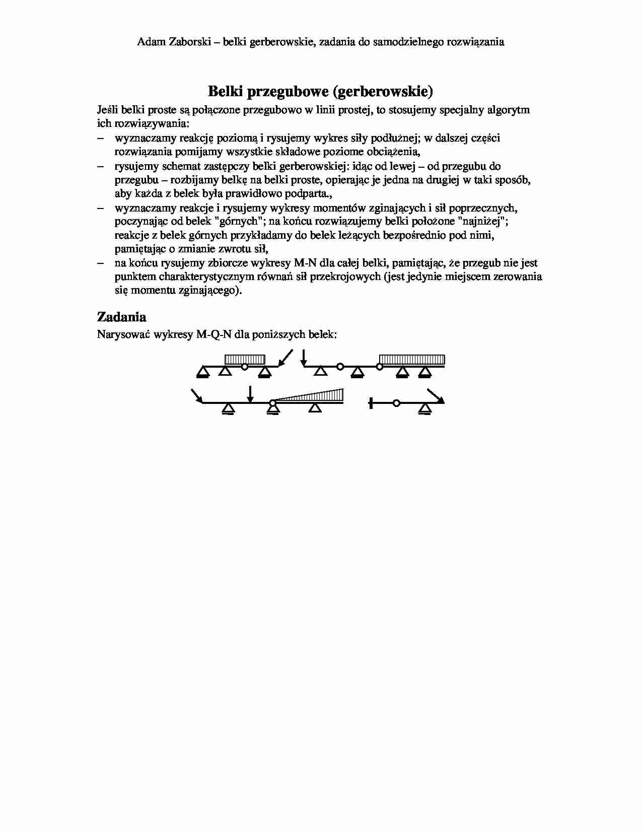 Belki przegubowe (gerberowskie)  - strona 1