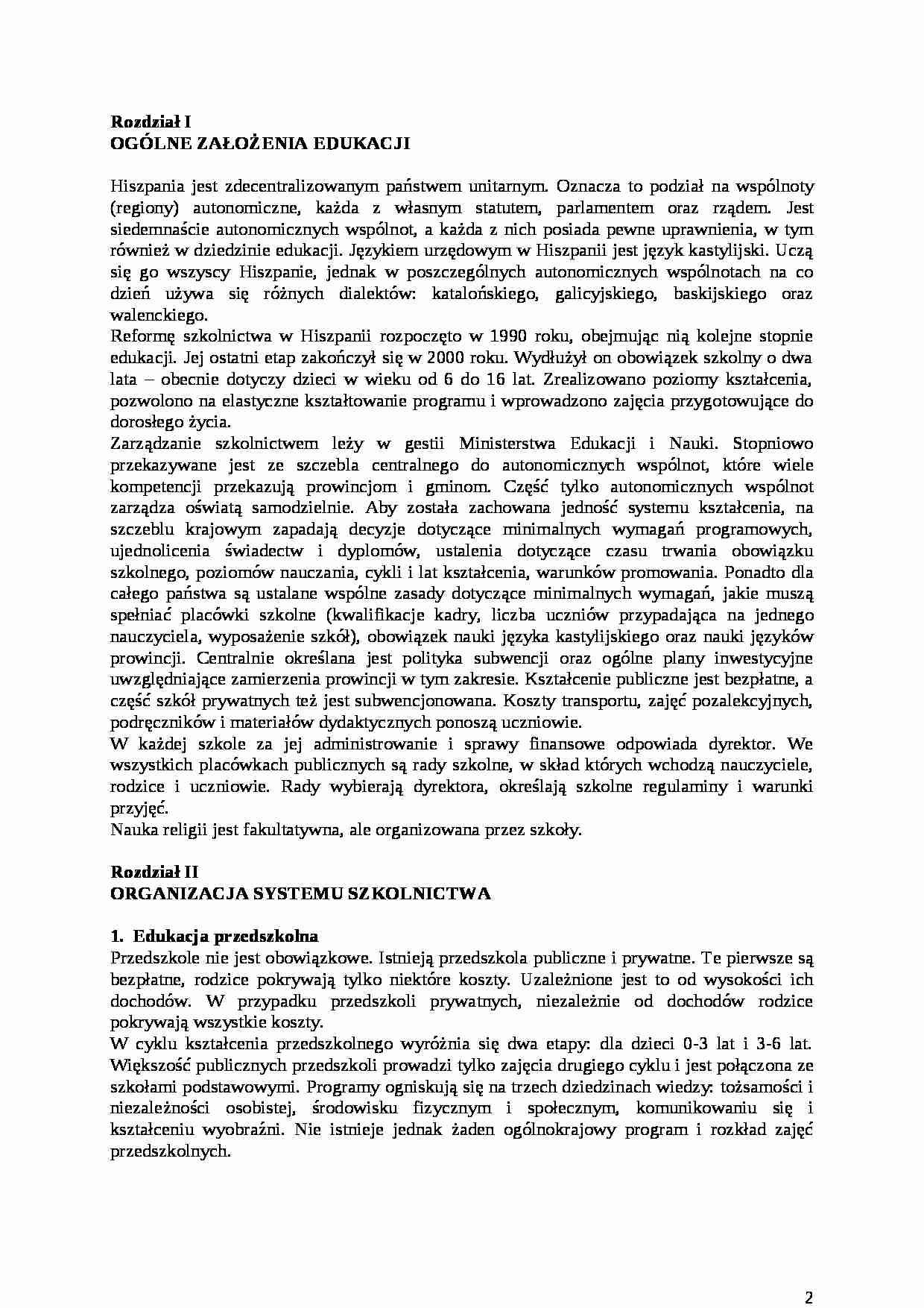 OGÓLNE ZAŁOŻENIA EDUKACJI- pedagogika - strona 1