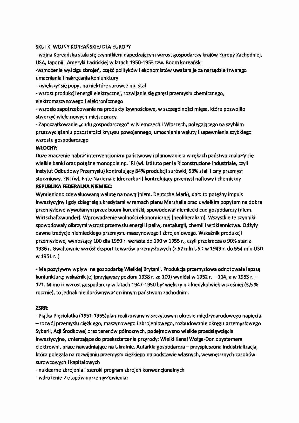 Wykład - Skutki wojny koreańskiej dla Europy - strona 1