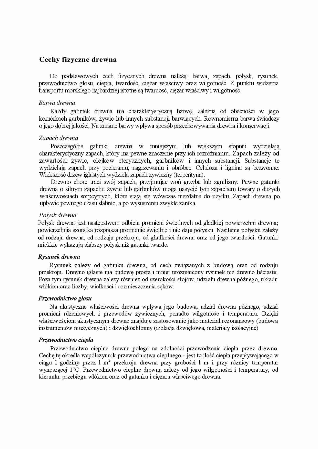 Cechy fizyczne drewna - wykład - strona 1