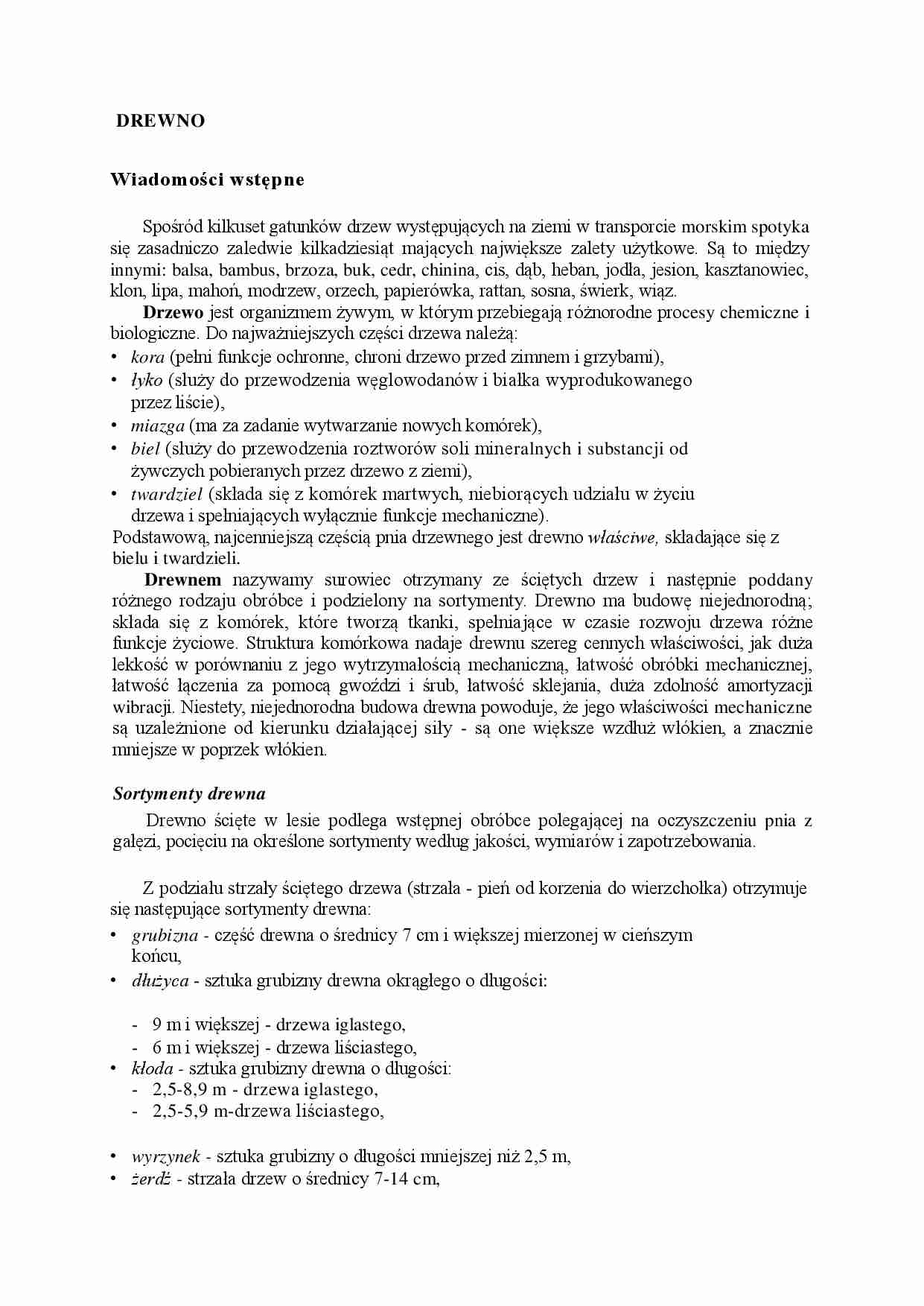 Drewno - materiały wstępne - wykład - strona 1