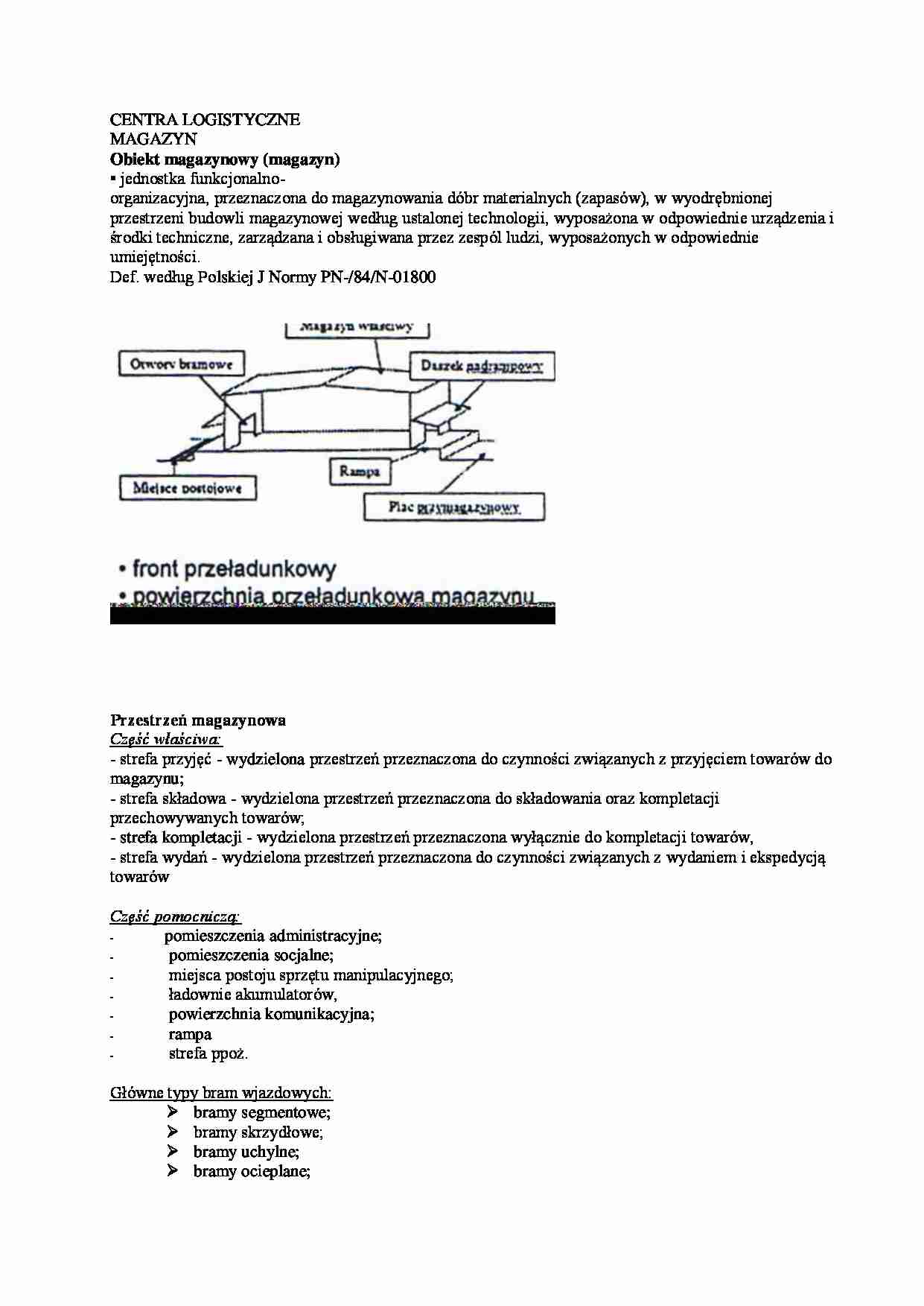 Obiekt magazynowy - wykład - strona 1
