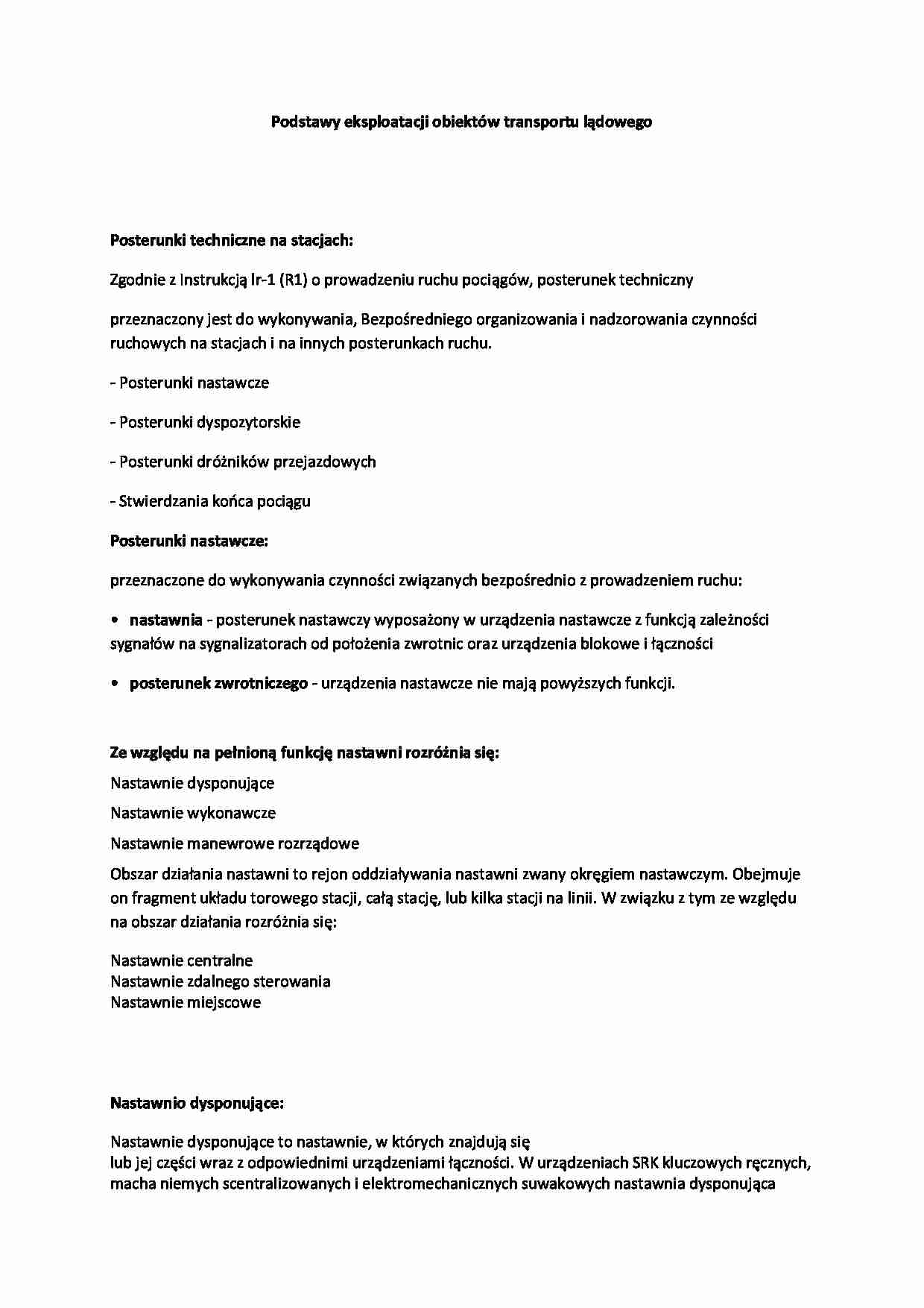 Posterunki i nastawnie - wykład - strona 1