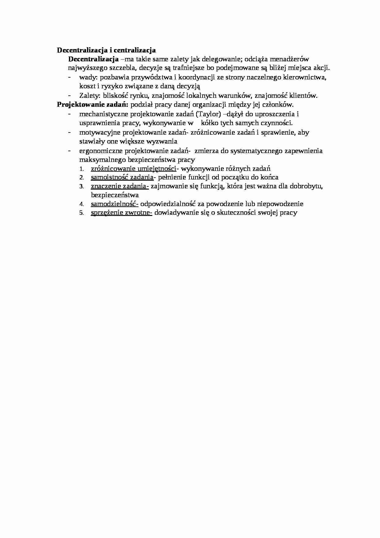 Decentralizacja i centralizacja - omówienie - strona 1