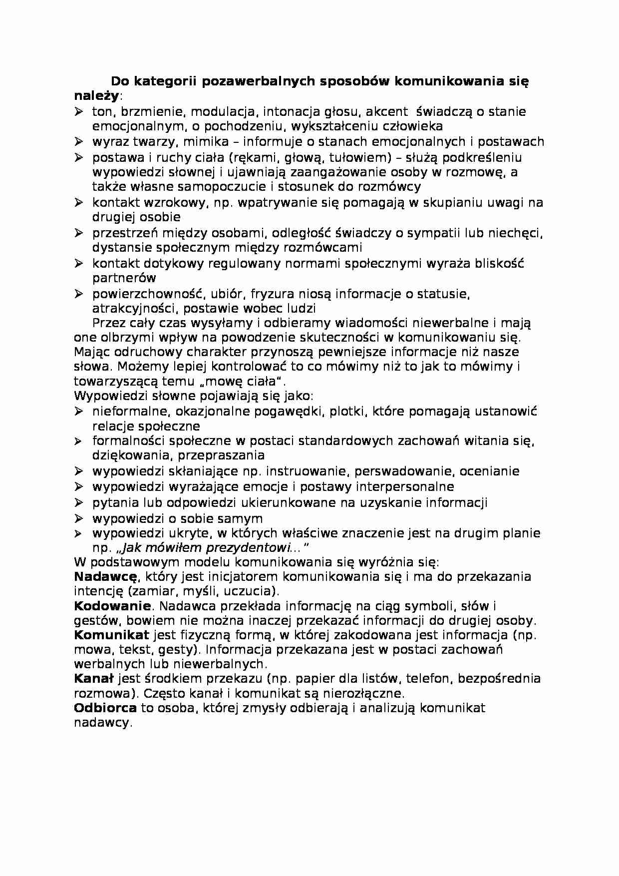 Kategorie pozawerbalne - omówienie - strona 1