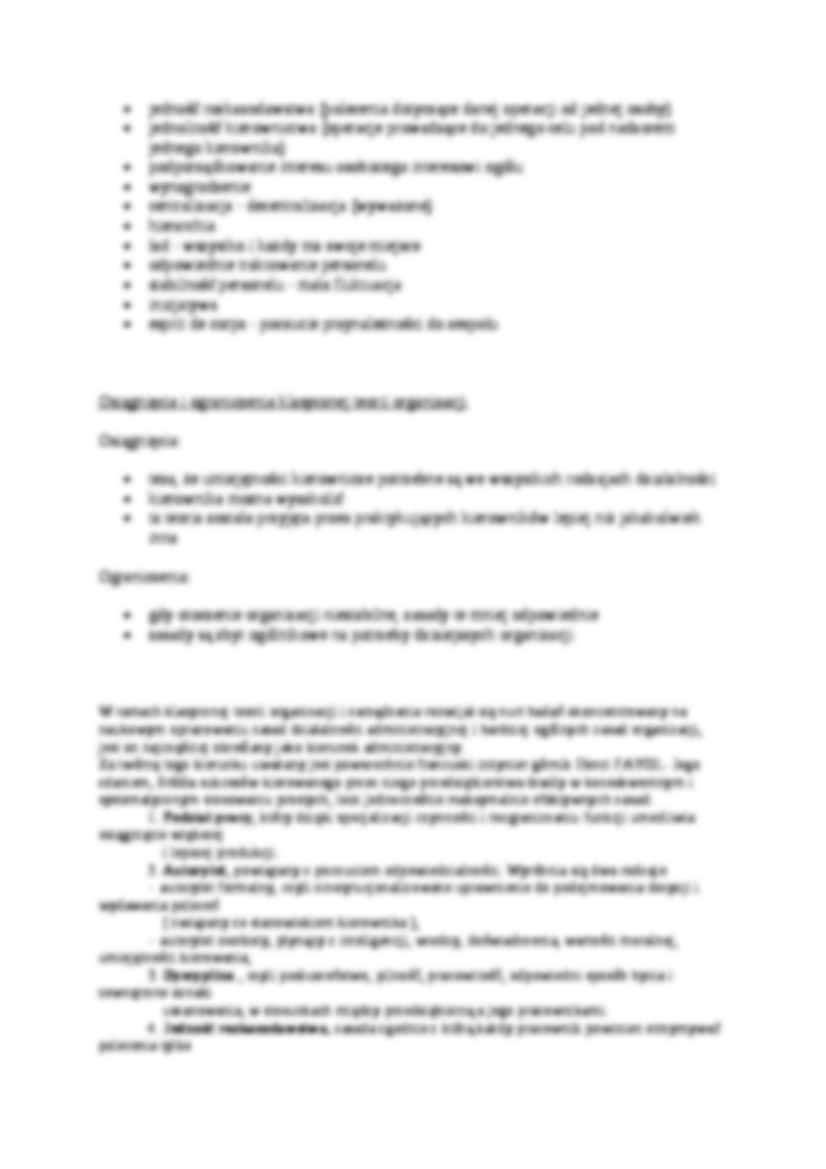 Teoria organizacji - Fayol, omówienie - strona 2