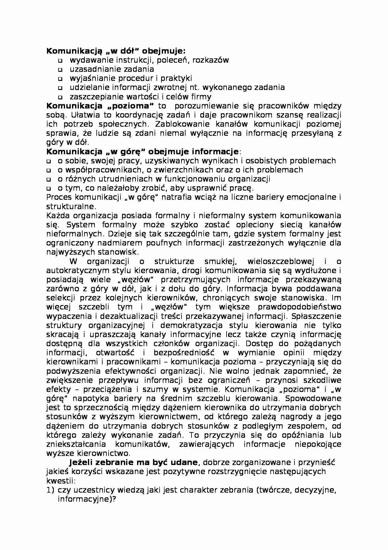 Kierowanie zespołami - komunikowanie, omówienie - strona 1