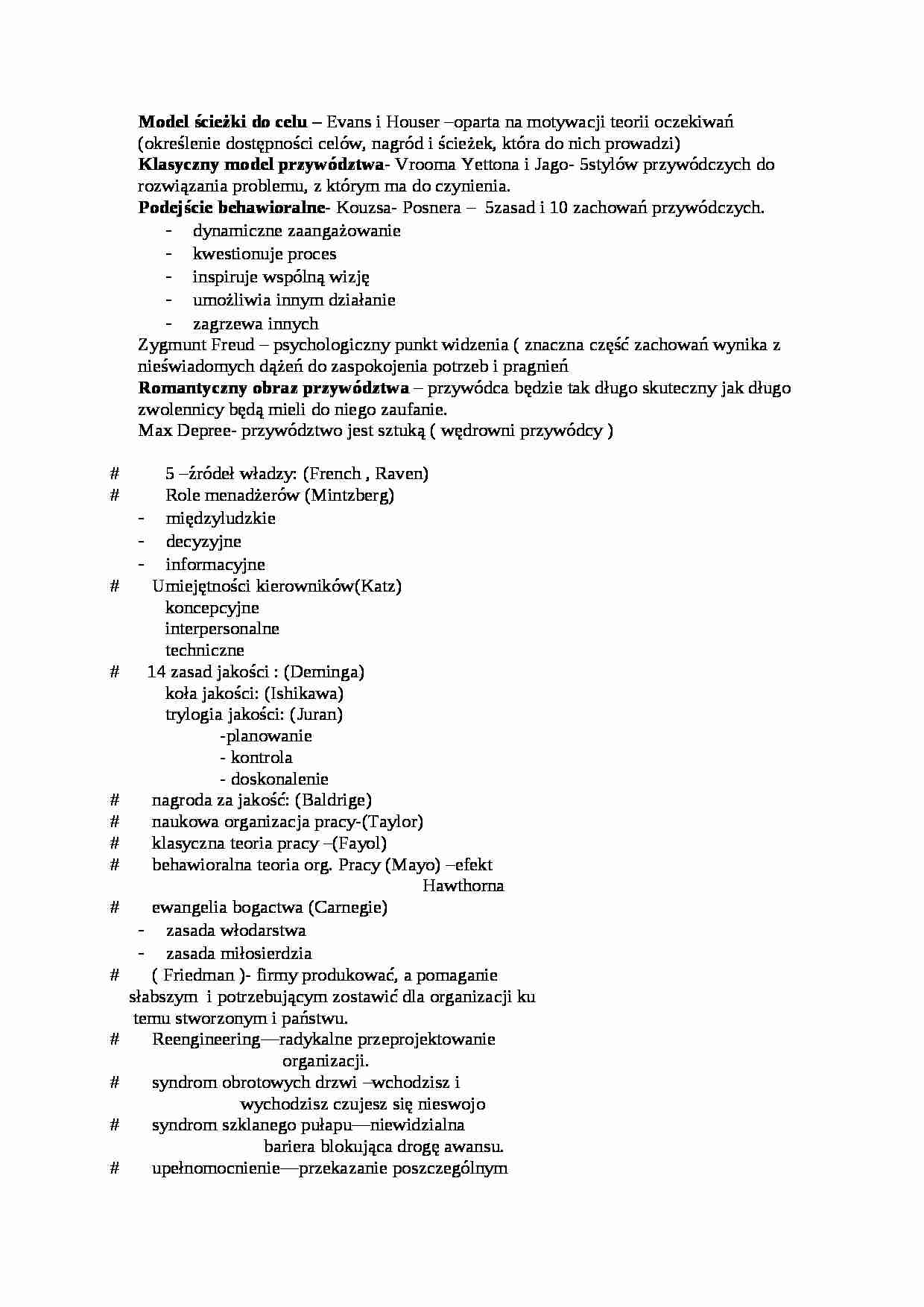 Model ścieżki do celu - omówienie - strona 1