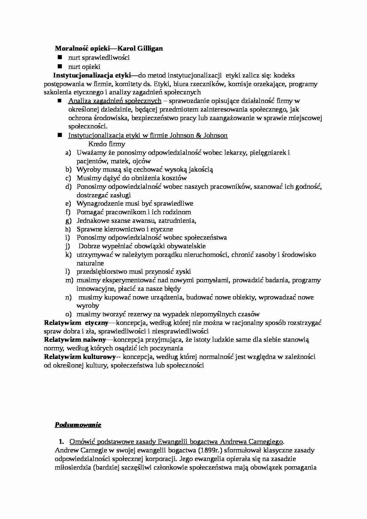 kierowanie zespołami - moralność opieki, omówienie - strona 1
