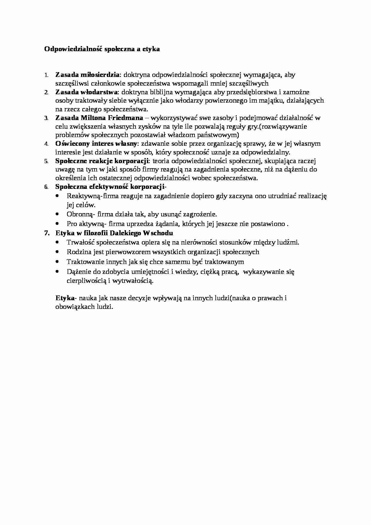 Odpowiedzialność społeczna a etyka - omówienie - strona 1
