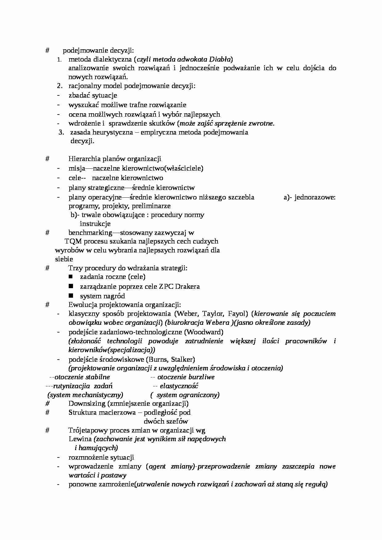 kierowanie zespołami - podejmowanie decyzji, omówienie - wdrażanie strategii - strona 1