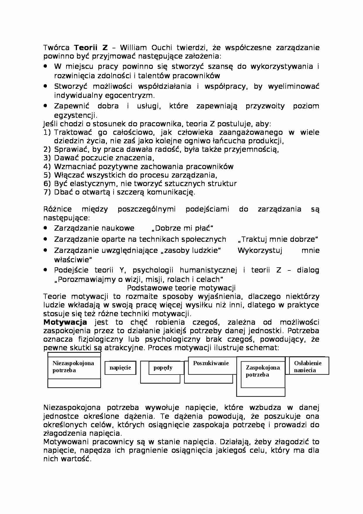 kierowanie zespołami - twórca Teorii Z, omówienie - strona 1