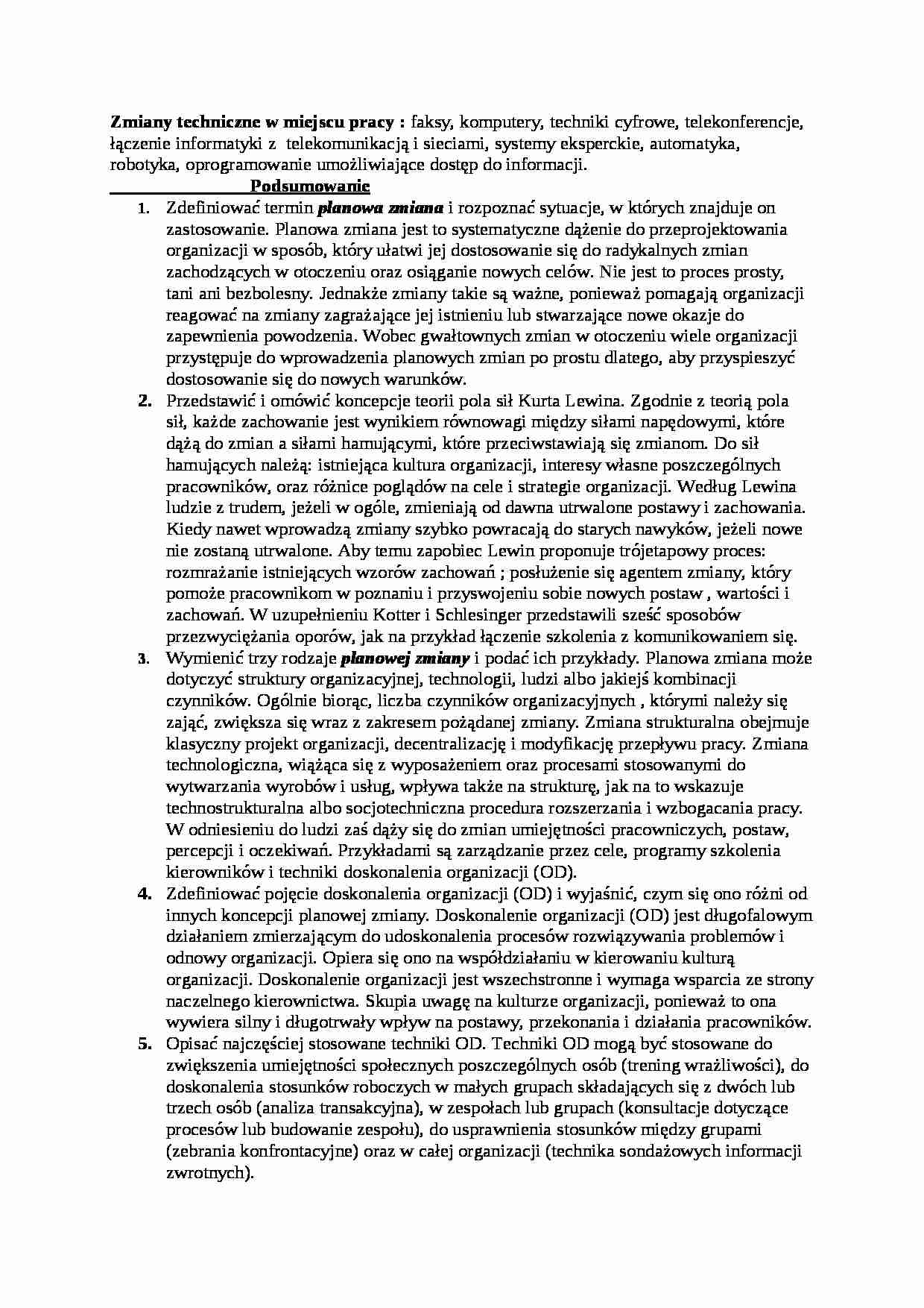 Kierowanie zespołami - zmiany techniczne , omówienie - strona 1