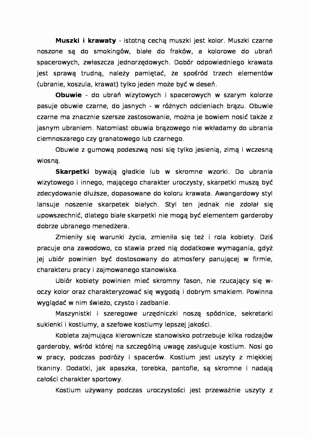 Kultura menadżerska - muszki i krawaty, omówienie - strona 1