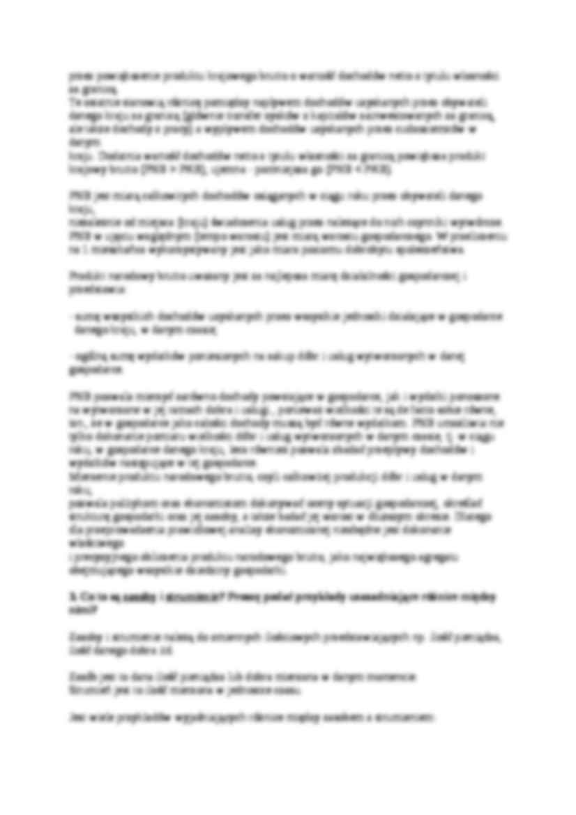 Makroekonomia - egzamin - Produkt Narodowy Brutto  - strona 2