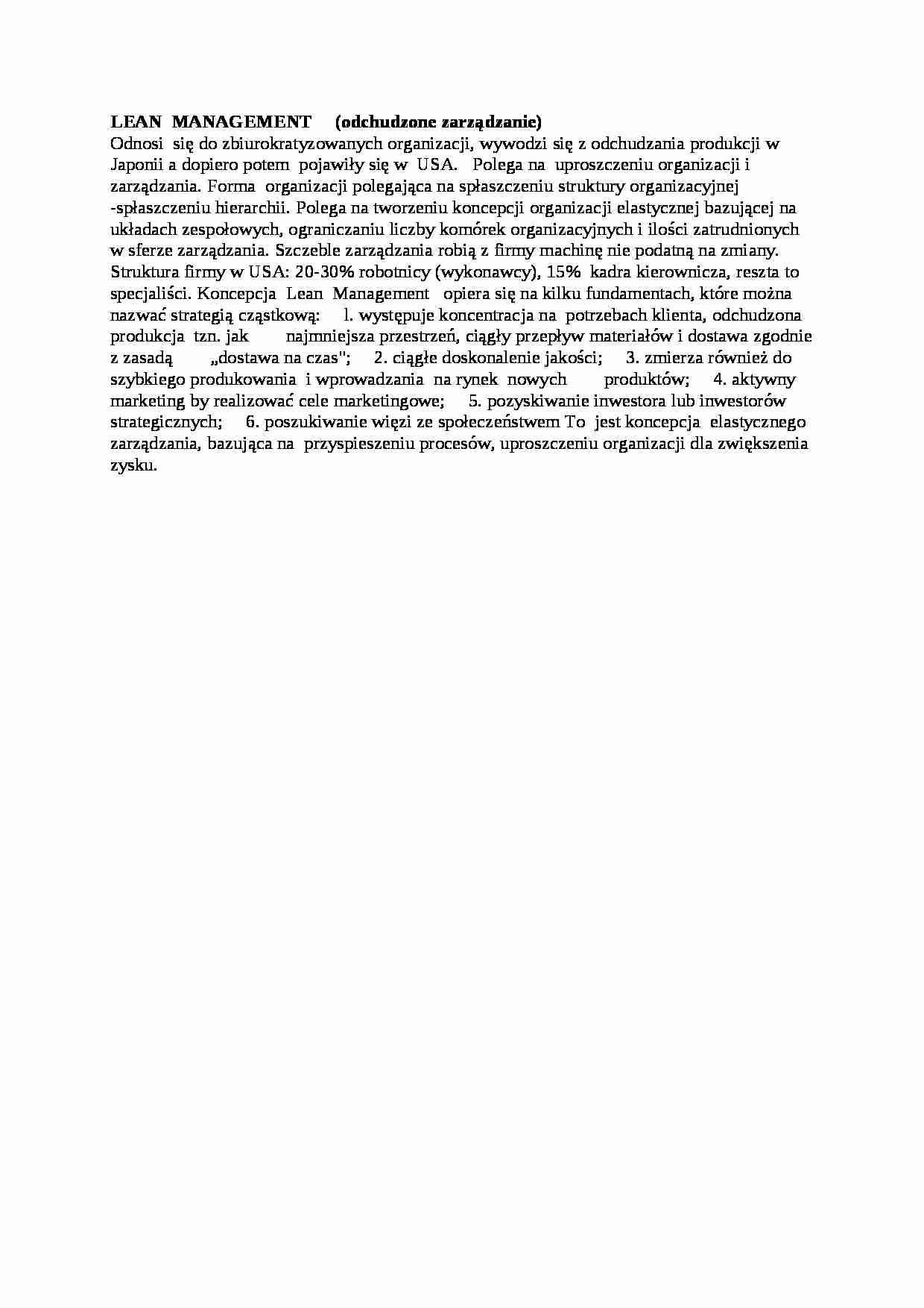 Len managment, omówienie - strona 1
