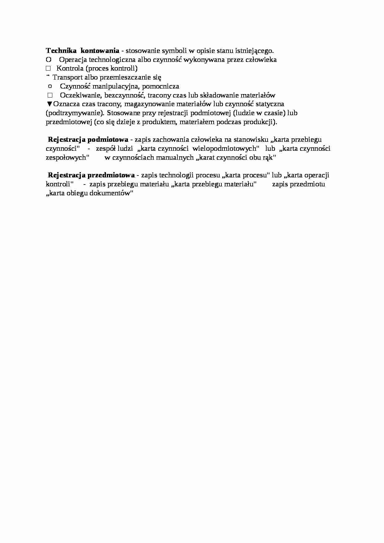 Technika  kontowania, omówienie - strona 1