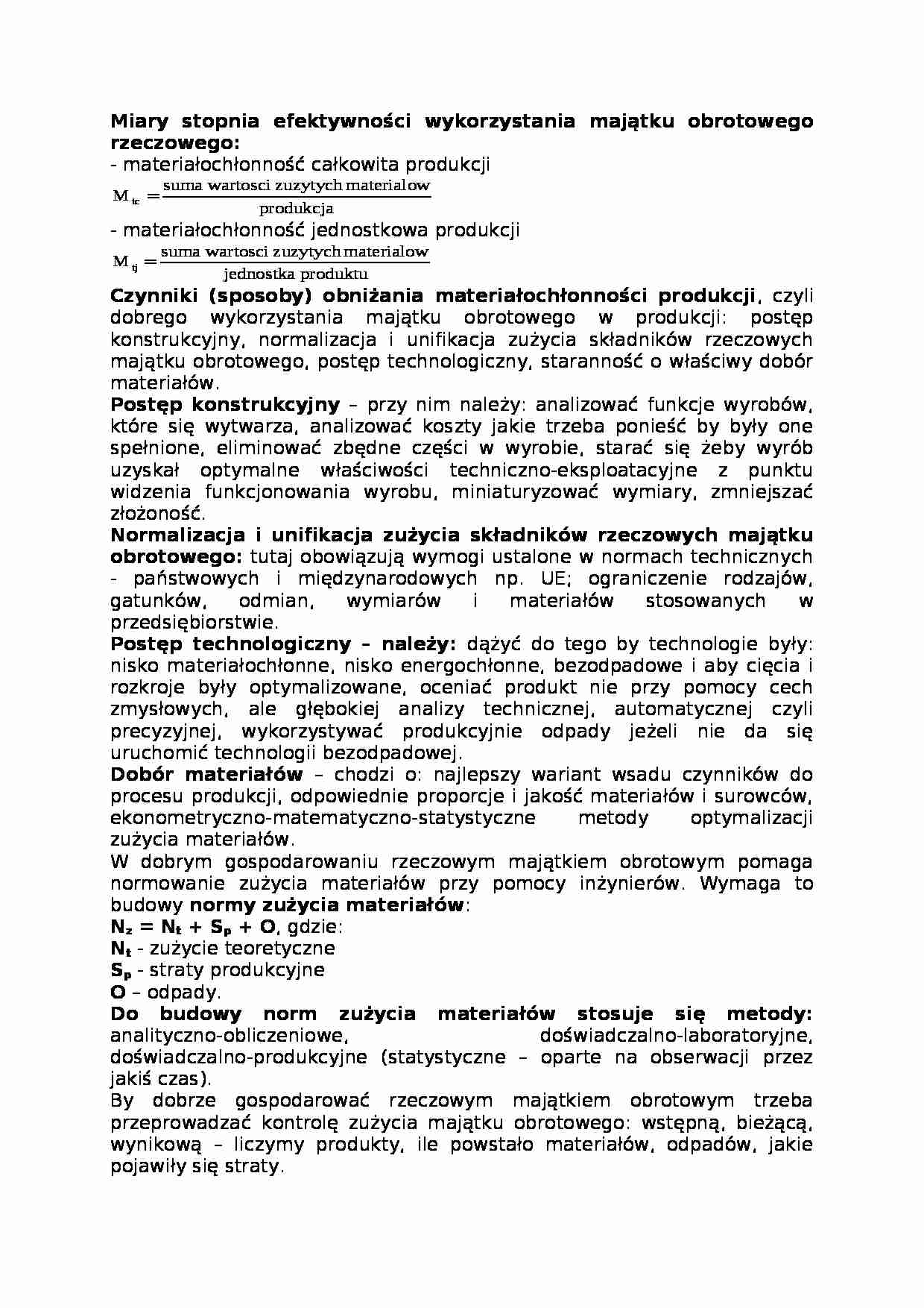 Miary stopnia efektywności, omówienie - strona 1