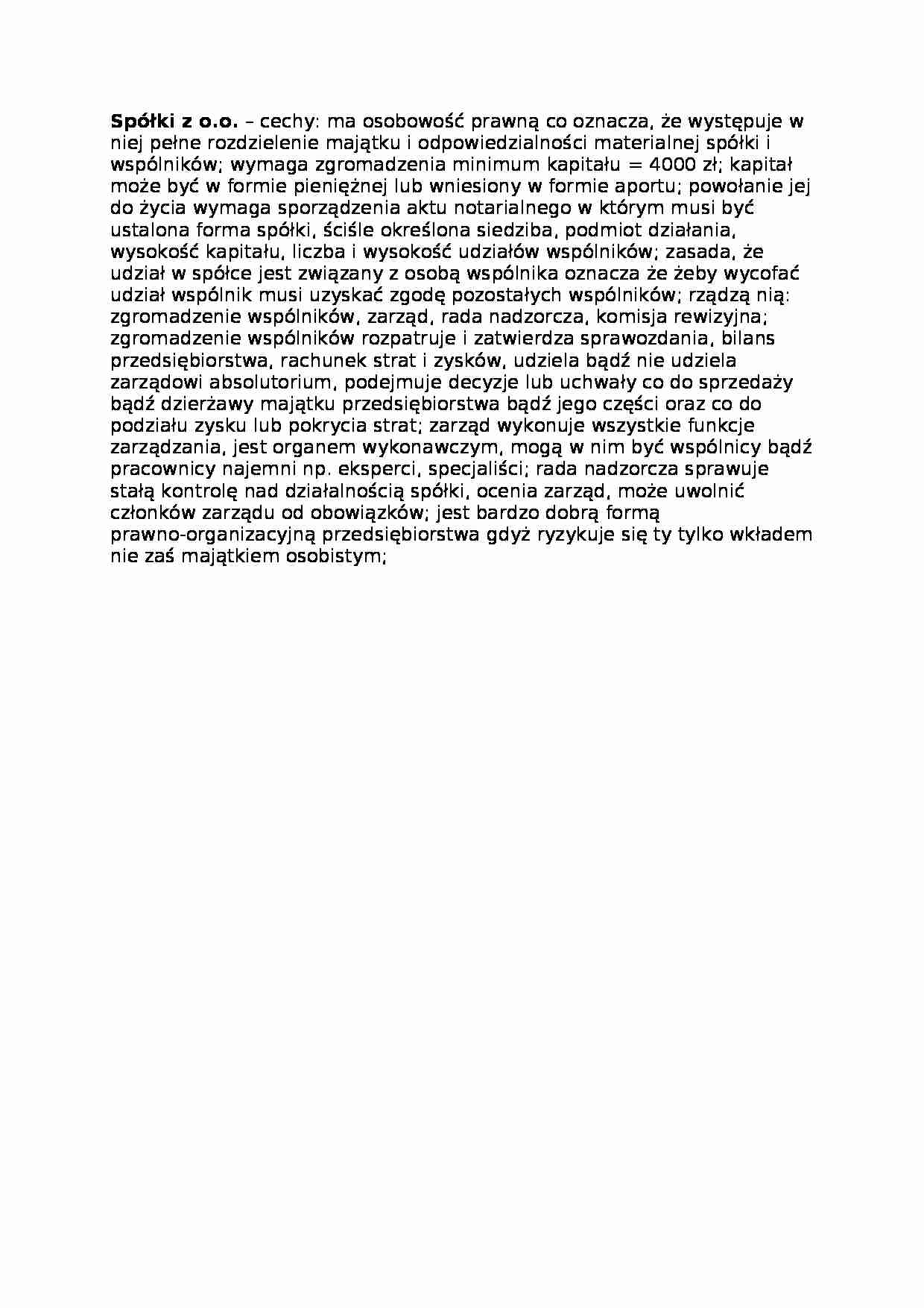 Spółki z.o.o. - omówienie - strona 1