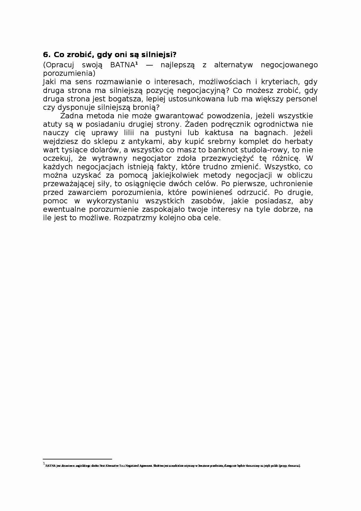 włsane BATNA - analiza - strona 1