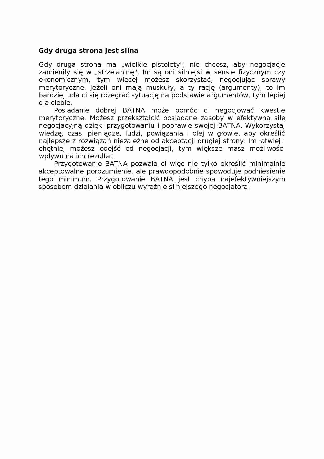 Gdy druga strona jest silna, omówienie - strona 1